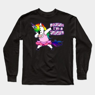 Dabbing Unicorn T-Shirt Tutu Unicorn Dab tshirt - Gift Tee Long Sleeve T-Shirt